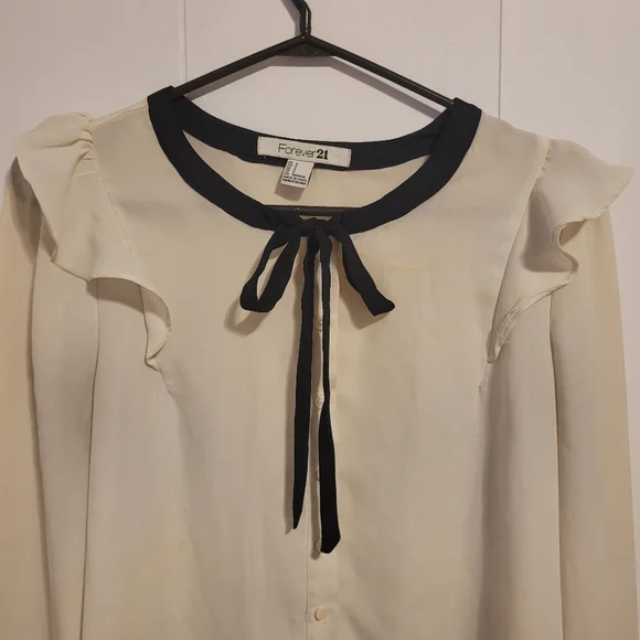Forever 21 Chiffon Button Up Blouse - Picture 2 of 7